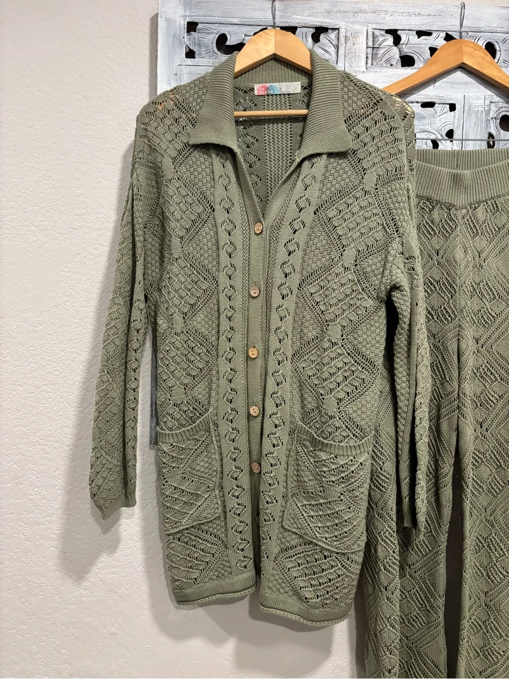 Free People Beach Olive Green Get Away Fauxchet Set Size S